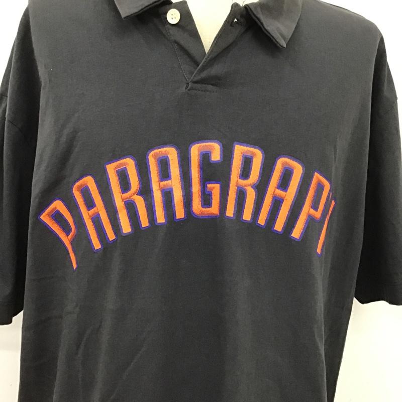 パラグラフ Paragraph カットソー 半袖 半袖カットソー ポロシャツ プリントTシャツ カラーカットソー 1 ロゴ、文字 黒 / ブラック / メンズ USED 古着 中古 10098351
