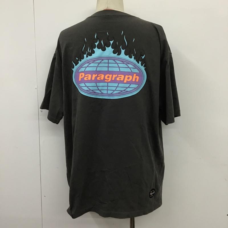 パラグラフ Paragraph Tシャツ 半袖 半袖カットソー プリントTシャツ クルーネックカットソー 3 ロゴ、文字 黒 / ブラック / メンズ USED 古着 中古 10098357