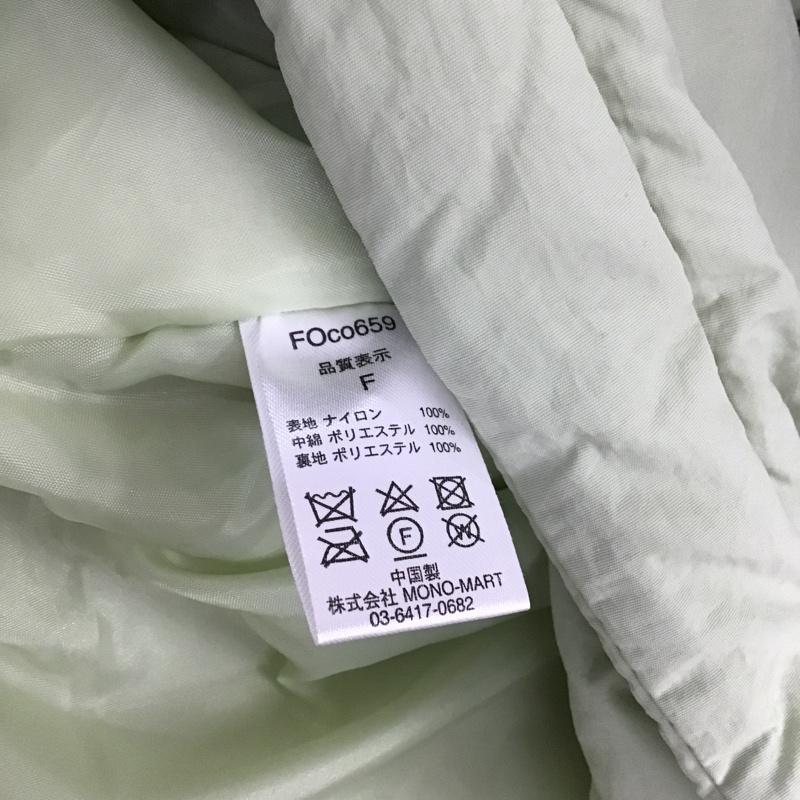 フォルクシー forksy. コート コート一般 FOco659 ダウンライク中綿オーバーサイズロングコート ノーカラー FREE 無地 黄緑 / イエローグリーン / レディース USED 古着 中古 10098380