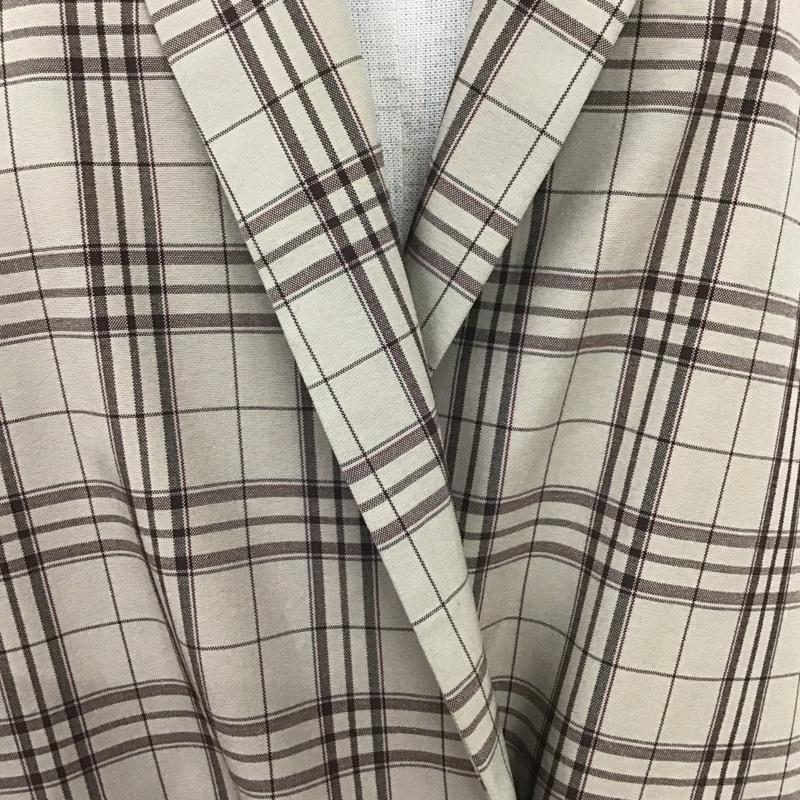 ヘザー Heather ジャケット、上着 ジャケット、ブレザー HE070442TS ダブルテーラードジャケット FREE チェック ベージュ / ベージュ / X 茶 / ブラウン / X えんじ / ワインレッド / レディース USED 古着 中古 10098401
