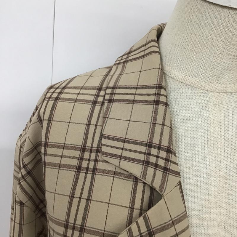ヘザー Heather ジャケット、上着 ジャケット、ブレザー HE070442TS ダブルテーラードジャケット FREE チェック ベージュ / ベージュ / X 茶 / ブラウン / X えんじ / ワインレッド / レディース USED 古着 中古 10098401