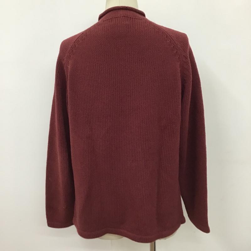 エルエルビーン L.L.Bean ニット、セーター 長袖 O SF65 ロールネック コットン M 無地 えんじ / ワインレッド / メンズ USED 古着 中古 10098406