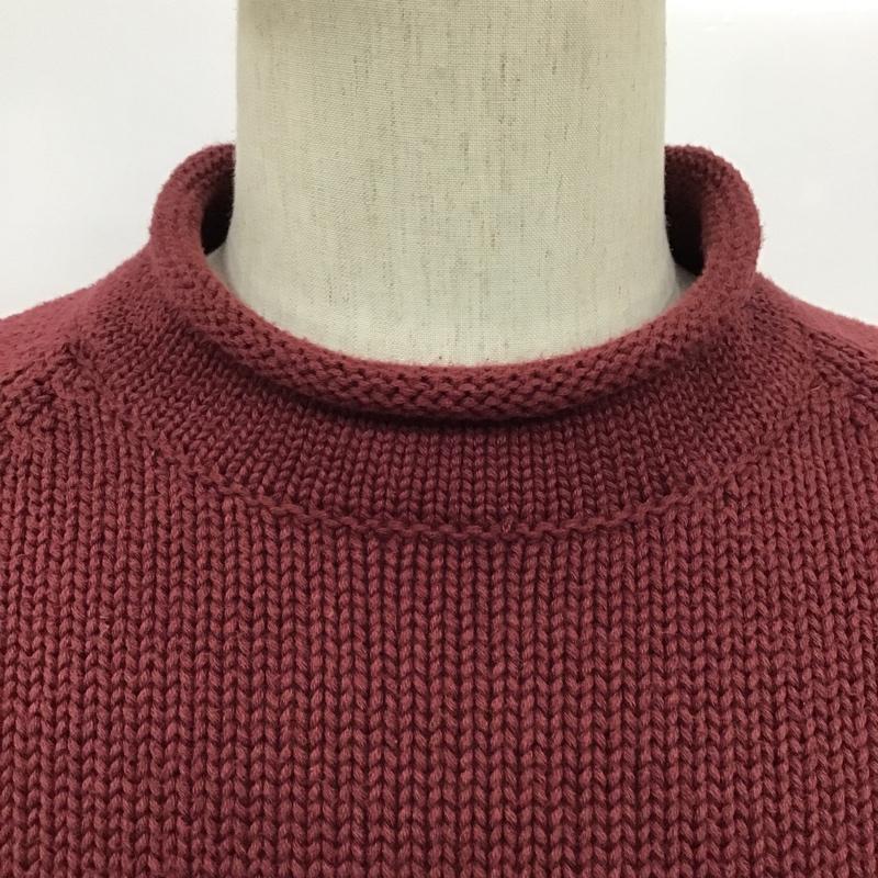 エルエルビーン L.L.Bean ニット、セーター 長袖 O SF65 ロールネック コットン M 無地 えんじ / ワインレッド / メンズ USED 古着 中古 10098406