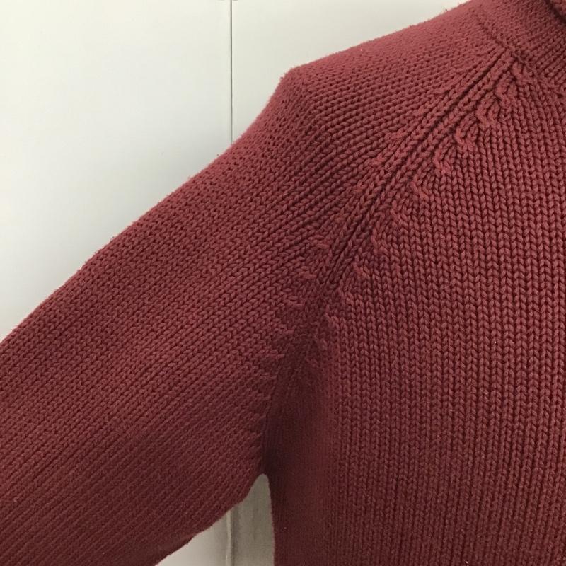 エルエルビーン L.L.Bean ニット、セーター 長袖 O SF65 ロールネック コットン M 無地 えんじ / ワインレッド / メンズ USED 古着 中古 10098406