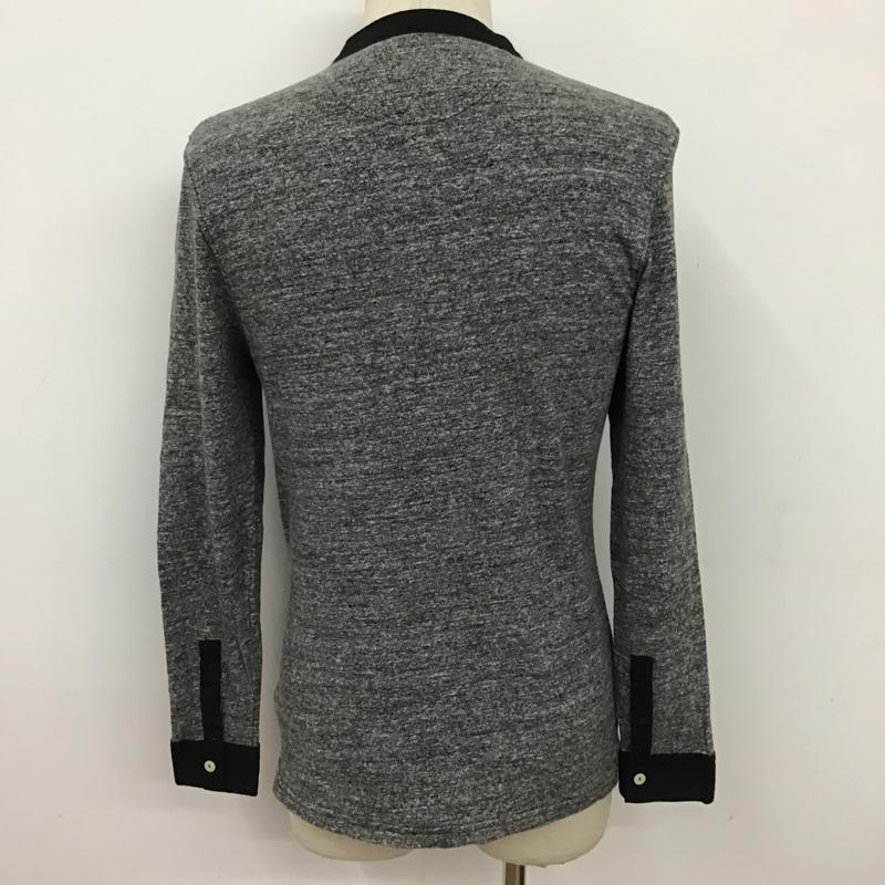 ホームスパン Homespun Tシャツ 長袖 カナダ製 ヘンリーネック カットソー S 無地 黒 / ブラック / X 灰 / グレー / メンズ USED 古着 中古 10098432