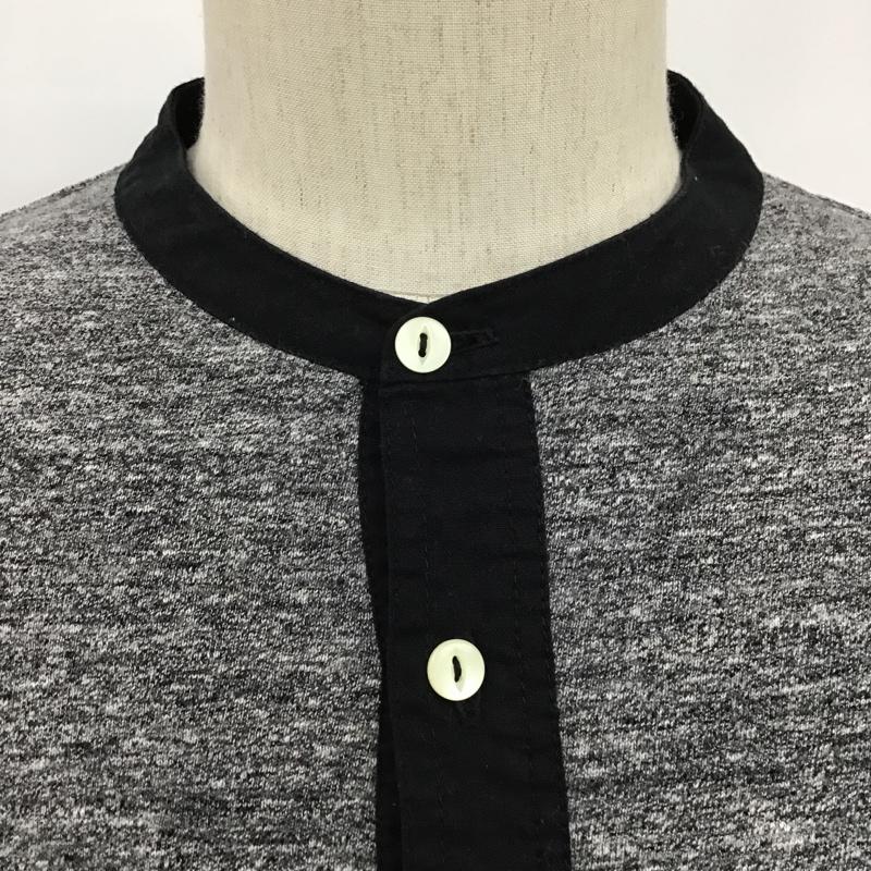 ホームスパン Homespun Tシャツ 長袖 カナダ製 ヘンリーネック カットソー S 無地 黒 / ブラック / X 灰 / グレー / メンズ USED 古着 中古 10098432