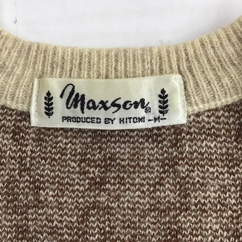 古着 USED ニット、セーター 長袖 Vネック M 総柄 ベージュ / ベージュ / X 茶 / ブラウン / メンズ USED 古着 中古 10098434