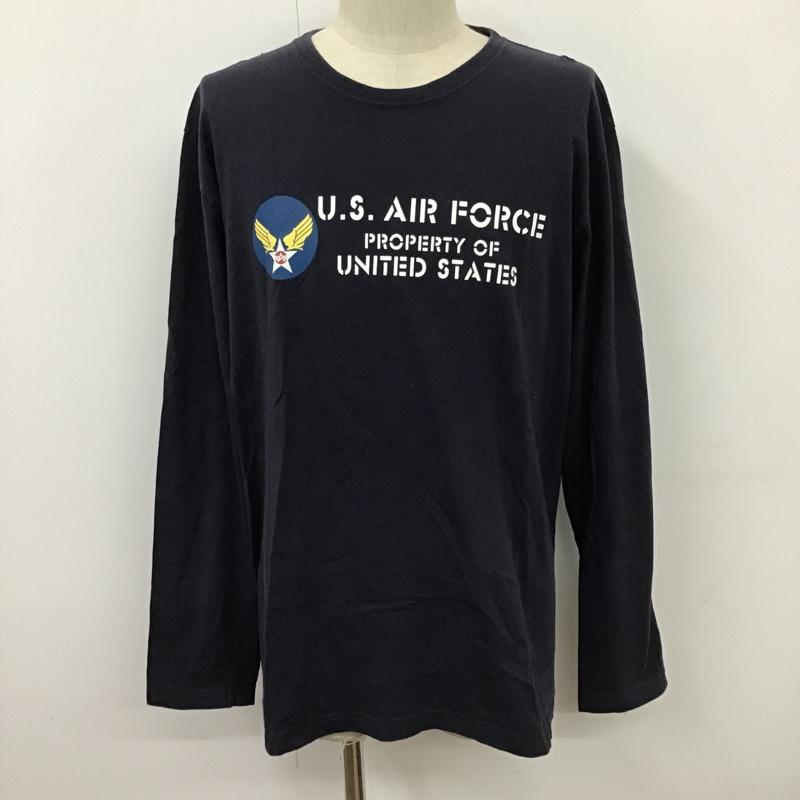アルファインダストリー Alpha Industries カットソー 長袖 TC1067 CottonCrewNeckLongSleeveT-Shirt 長袖カットソー クルーネックカットソー プリントTシャツ XL プリント 紺 / ネイビー / メンズ USED 古着 中古 10098445