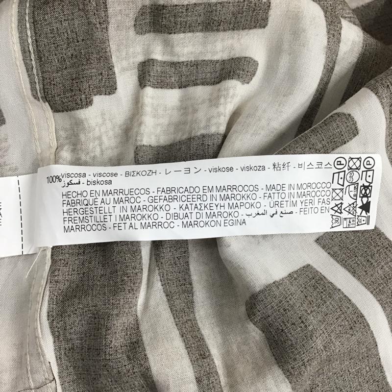 ザラ ZARA シャツ、ブラウス 長袖 長袖シャツ カジュアルシャツ 総柄シャツ プリントシャツ L 総柄 茶 / ブラウン / メンズ USED 古着 中古 10098455