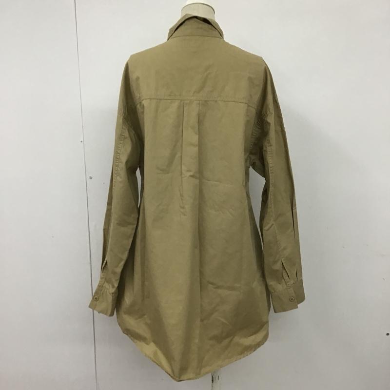 ビーミング バイ ビームス B:MING by BEAMS シャツ、ブラウス 長袖 93-11-0280-024 ワークシャツチュニック 長袖シャツ カラーシャツ ロングシャツ M 無地 ベージュ / ベージュ / レディース USED 古着 中古 10098527