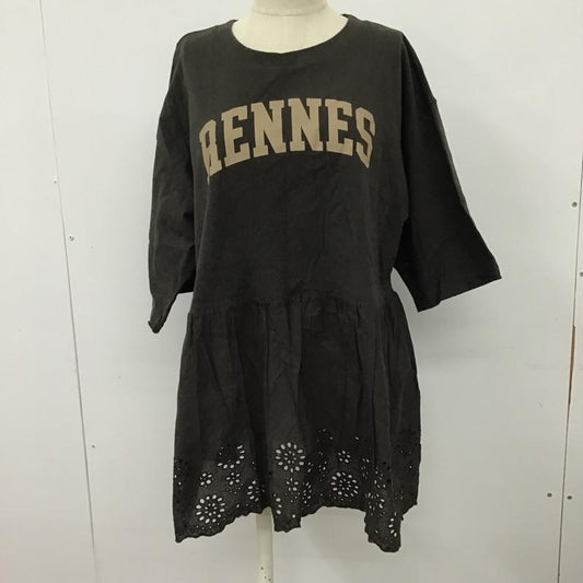 サマンサモスモス Samansa Mos2 Tシャツ 半袖 半袖カットソー プリントTシャツ クルーネックカットソー ロングスリーブカットソー FREE ロゴ、文字 茶 / ブラウン /  レディース USED 古着 中古 10098537