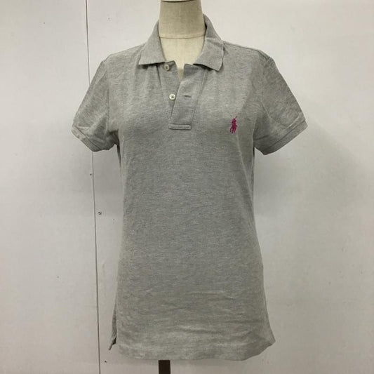 ラルフローレン RALPHLAUREN ポロシャツ 半袖 半袖カットソー ポロシャツ カラーシャツ カジュアルシャツ M ロゴ、文字 灰 / グレー /  レディース USED 古着 中古 10098545