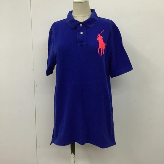 ラルフローレン RALPHLAUREN ポロシャツ 半袖 半袖カットソー ポロシャツ カラーシャツ カジュアルシャツ L ロゴ、文字 青 / ブルー /  レディース USED 古着 中古 10098551