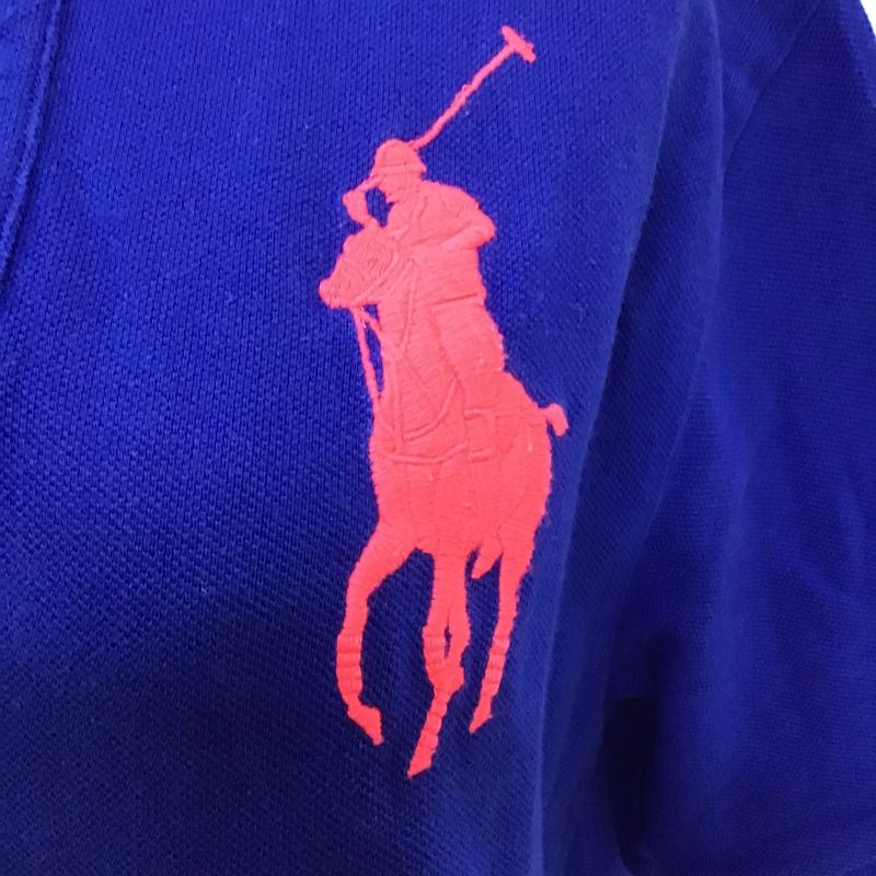 ラルフローレン RALPHLAUREN ポロシャツ 半袖 半袖カットソー ポロシャツ カラーシャツ カジュアルシャツ L ロゴ、文字 青 / ブルー / レディース USED 古着 中古 10098551