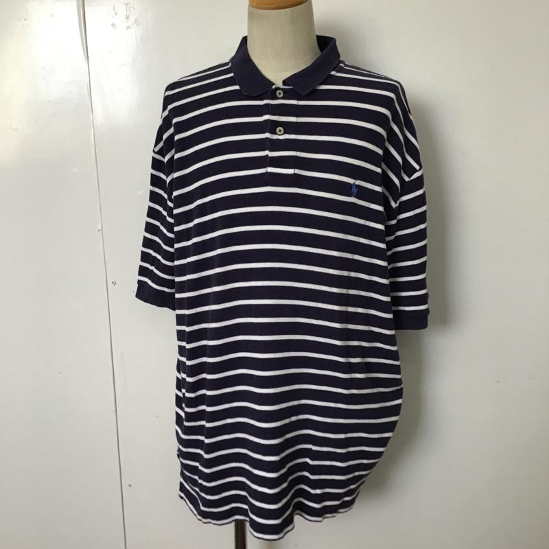 ポロバイラルフローレン Polo by RALPH LAUREN ポロシャツ 半袖 ボーダー XL ボーダー柄 紺 / ネイビー / X 白 / ホワイト / メンズ USED 古着 中古 10098554