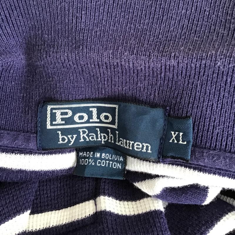 ポロバイラルフローレン Polo by RALPH LAUREN ポロシャツ 半袖 ボーダー XL ボーダー柄 紺 / ネイビー / X 白 / ホワイト / メンズ USED 古着 中古 10098554