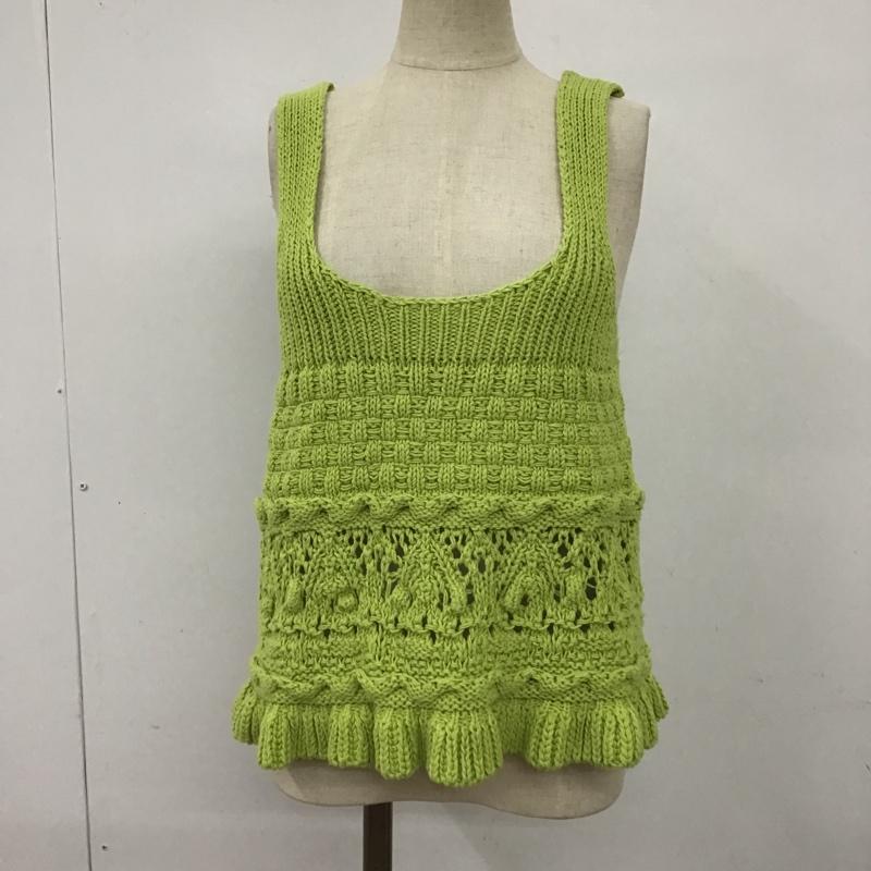 ザラ ZARA トップス トップス 5802 040 526 ニットキャミソール M 無地 黄緑 / イエローグリーン / レディース USED 古着 中古 10098583