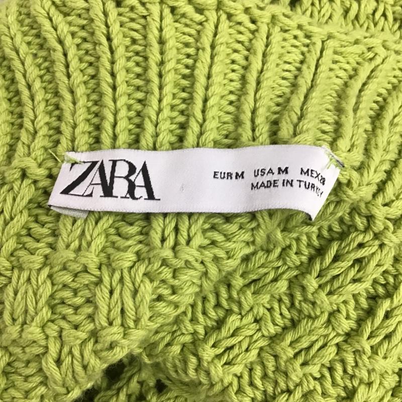ザラ ZARA トップス トップス 5802 040 526 ニットキャミソール M 無地 黄緑 / イエローグリーン / レディース USED 古着 中古 10098583