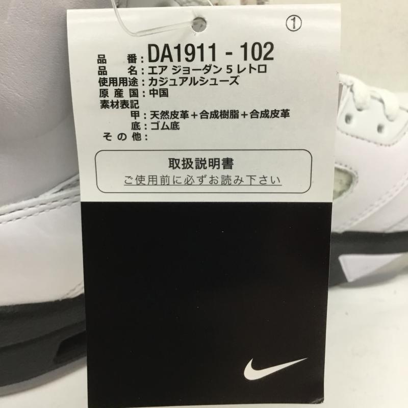 ナイキ NIKE スニーカー スニーカー AIR JORDAN 5 RETRO FIRE RED エアジョーダン 5 レトロ ファイアレッド DA1911-102 27.0cm ロゴ、文字 白 / ホワイト / メンズ USED 古着 中古 10098603