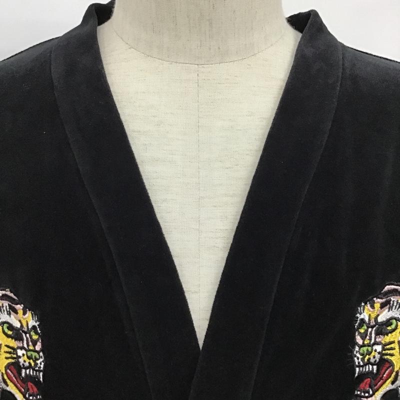 ウ゛ァルゴ VIRGO カーディガン 長袖 VG-CB-63 SOUVENIR LONG CARDIGAN 虎 Vネック バックロゴ 3 刺繍 黒 / ブラック / メンズ USED 古着 中古 10098625