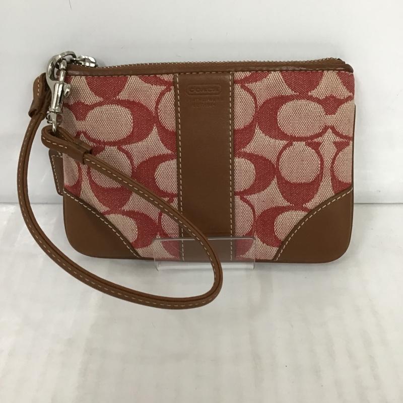 コーチ COACH カードケース カードケース シグネチャー ロゴ、文字 赤 / レッド / X 茶 / ブラウン / レディース USED 古着 中古 10098668