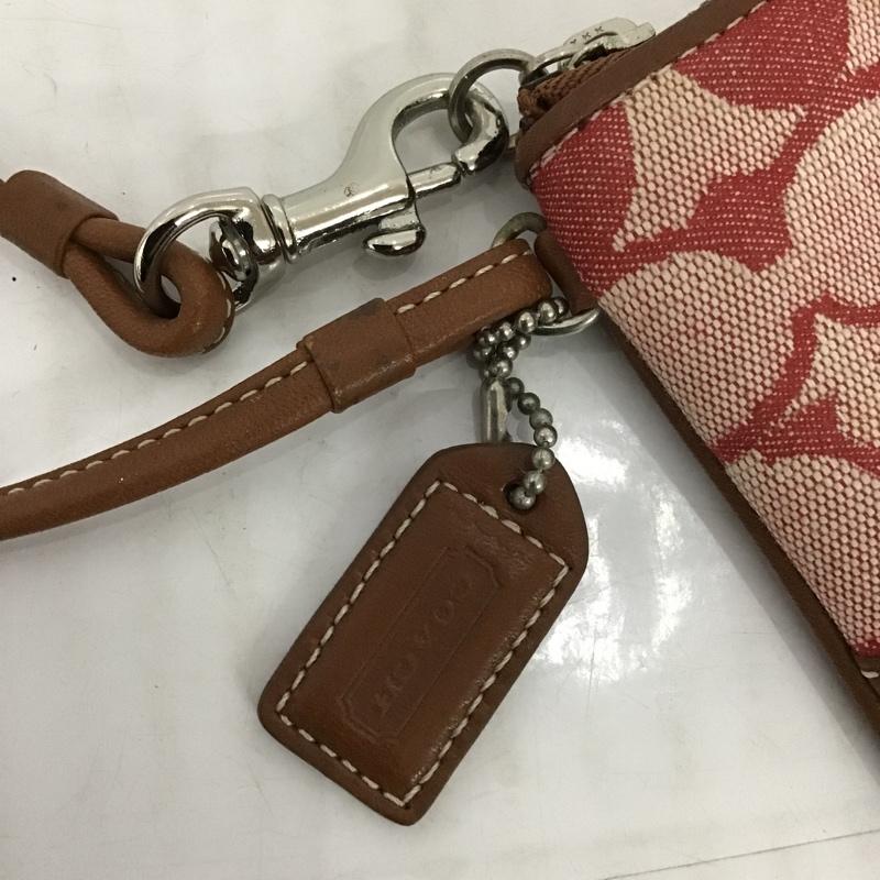 コーチ COACH カードケース カードケース シグネチャー ロゴ、文字 赤 / レッド / X 茶 / ブラウン / レディース USED 古着 中古 10098668