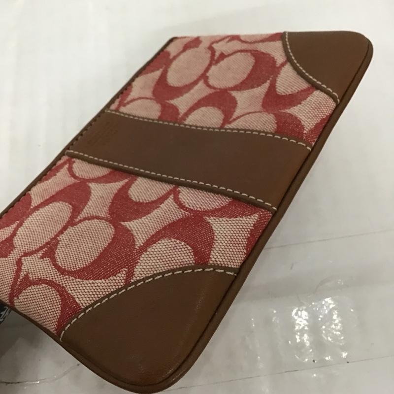 コーチ COACH カードケース カードケース シグネチャー ロゴ、文字 赤 / レッド / X 茶 / ブラウン / レディース USED 古着 中古 10098668