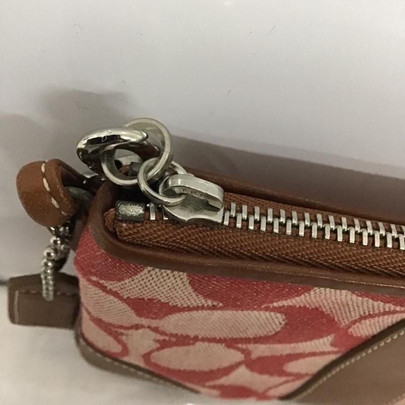 コーチ COACH カードケース カードケース シグネチャー ロゴ、文字 赤 / レッド / X 茶 / ブラウン / レディース USED 古着 中古 10098668
