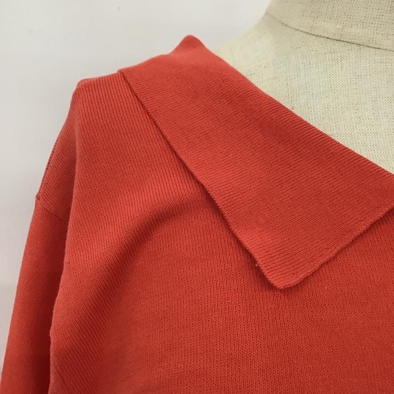 スローブイエナ SLOBE IENA カーディガン 長袖 22-080-912-2140-1-0 アイスコットン2wayポロカラー 前後着 無地 橙 / オレンジ / レディース USED 古着 中古 10098679