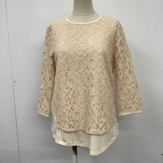 ミラオーウェン Mila Owen カットソー 七分袖 FREE 無地 ベージュ / ベージュ / X 桃 / ピンク /  レディース USED 古着 中古 10098700