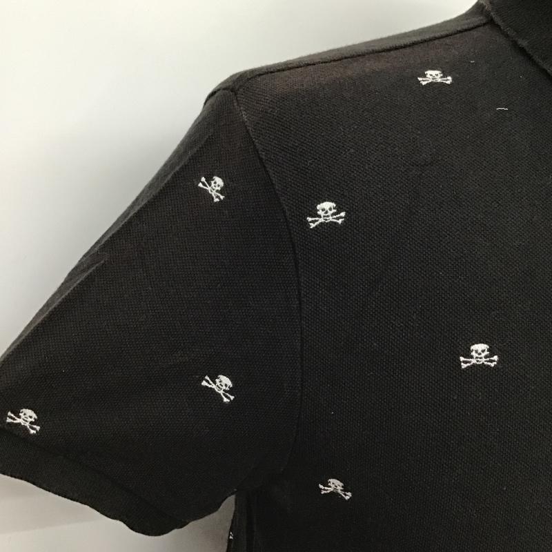 ポロバイラルフローレン Polo by RALPH LAUREN ポロシャツ 半袖 ドクロ スカル S 刺繍 黒 / ブラック / メンズ USED 古着 中古 10098724