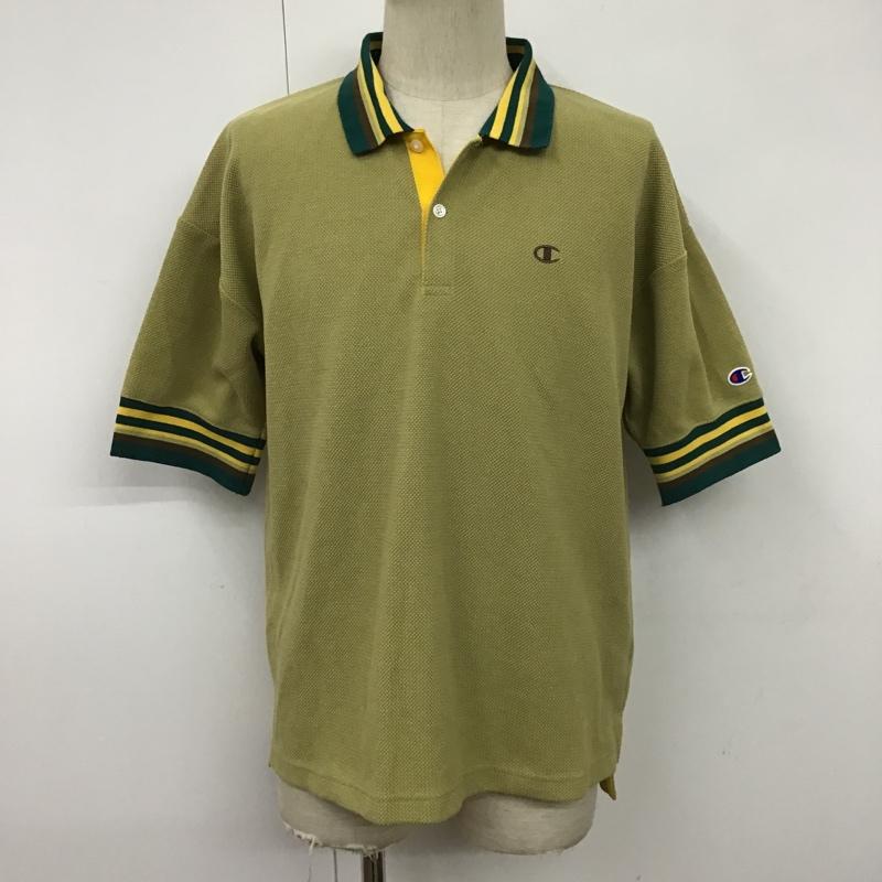 チャンピオン Champion ポロシャツ 半袖 C8-T301 M ワンポイント 黄緑 / イエローグリーン / X 緑 / グリーン / X 黄 / イエロー / X 茶 / ブラウン / メンズ USED 古着 中古 10098730