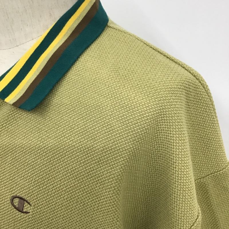 チャンピオン Champion ポロシャツ 半袖 C8-T301 M ワンポイント 黄緑 / イエローグリーン / X 緑 / グリーン / X 黄 / イエロー / X 茶 / ブラウン / メンズ USED 古着 中古 10098730