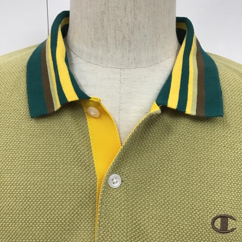 チャンピオン Champion ポロシャツ 半袖 C8-T301 M ワンポイント 黄緑 / イエローグリーン / X 緑 / グリーン / X 黄 / イエロー / X 茶 / ブラウン / メンズ USED 古着 中古 10098730