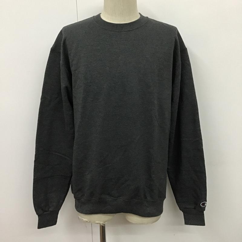 チャンピオン Champion トレーナー 長袖 スウェット 裏起毛 XL ワンポイント ダークグレー / ダークグレー / メンズ USED 古着 中古 10098748