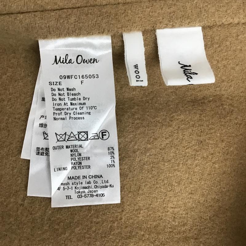 ミラオーウェン Mila Owen コート コート一般 09WFC165053 ウールブレンドダブルカフスコート FREE 無地 ベージュ / ベージュ / レディース USED 古着 中古 10098769