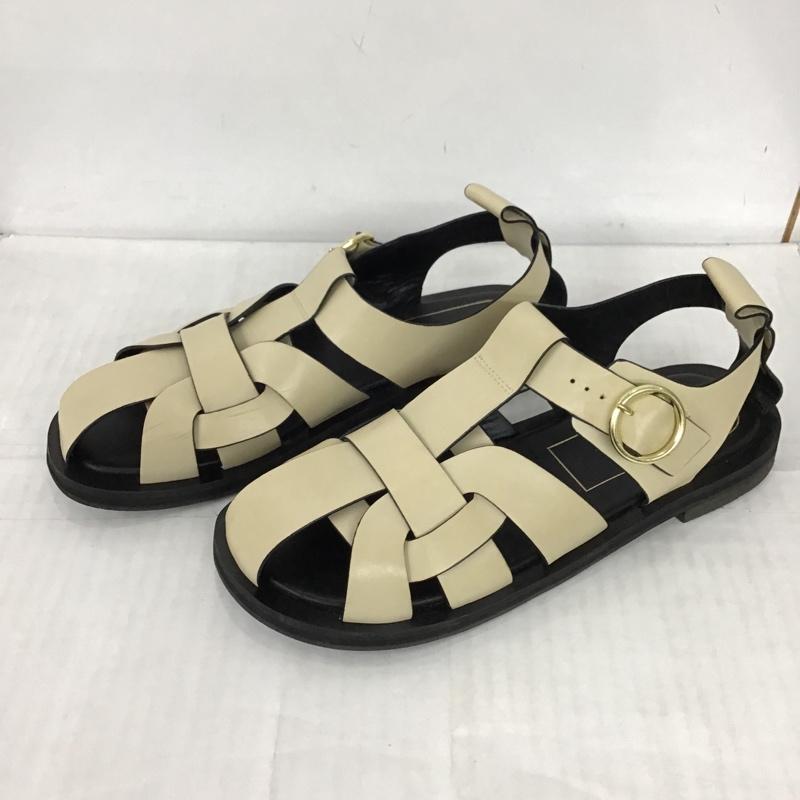 ザラ ZARA サンダル サンダル 1650 711 002 グルカサンダル 39 無地 黒 / ブラック / X ベージュ / ベージュ / レディース USED 古着 中古 10098778