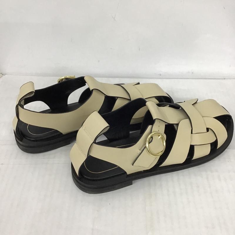 ザラ ZARA サンダル サンダル 1650 711 002 グルカサンダル 39 無地 黒 / ブラック / X ベージュ / ベージュ / レディース USED 古着 中古 10098778