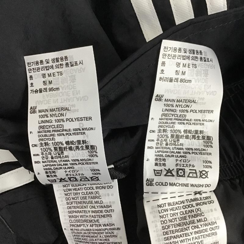 アディダス adidas ウェア ウェア GL7467 ウーブントラックスーツ セットアップ ナイロンジャケット ナイロンパンツ M ロゴ、文字 黒 / ブラック / X 白 / ホワイト / メンズ USED 古着 中古 10098830