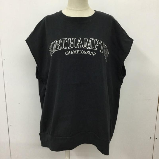 ローリーズファーム LOWRYS FARM カットソー 半袖 LF622139TS オーバーサイズプリントTシャツ FREE ロゴ、文字 黒 / ブラック /  レディース USED 古着 中古 10098863