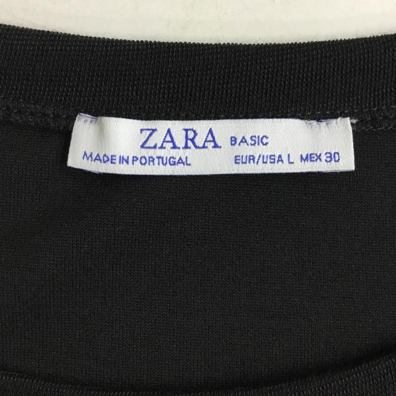ザラ ZARA Tシャツ 半袖 0264 180 800 クルーネック L 無地 黒 / ブラック / レディース USED 古着 中古 10098873