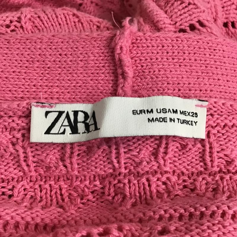 ザラ ZARA カーディガン 長袖 M 無地 桃 / ピンク / レディース USED 古着 中古 10098885