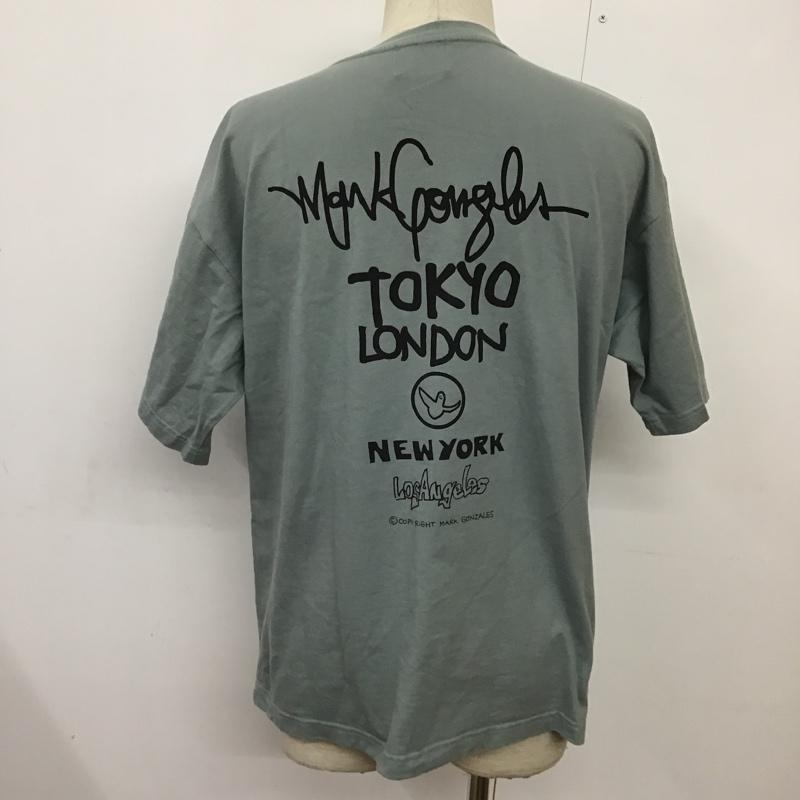 マーク・ゴンザレス Mark Gonzales Tシャツ 半袖 MGT-21036RB プリント 半袖 クルーネック Tシャツ 半袖カットソー M ロゴ、文字 灰 / グレー / メンズ USED 古着 中古 10098954