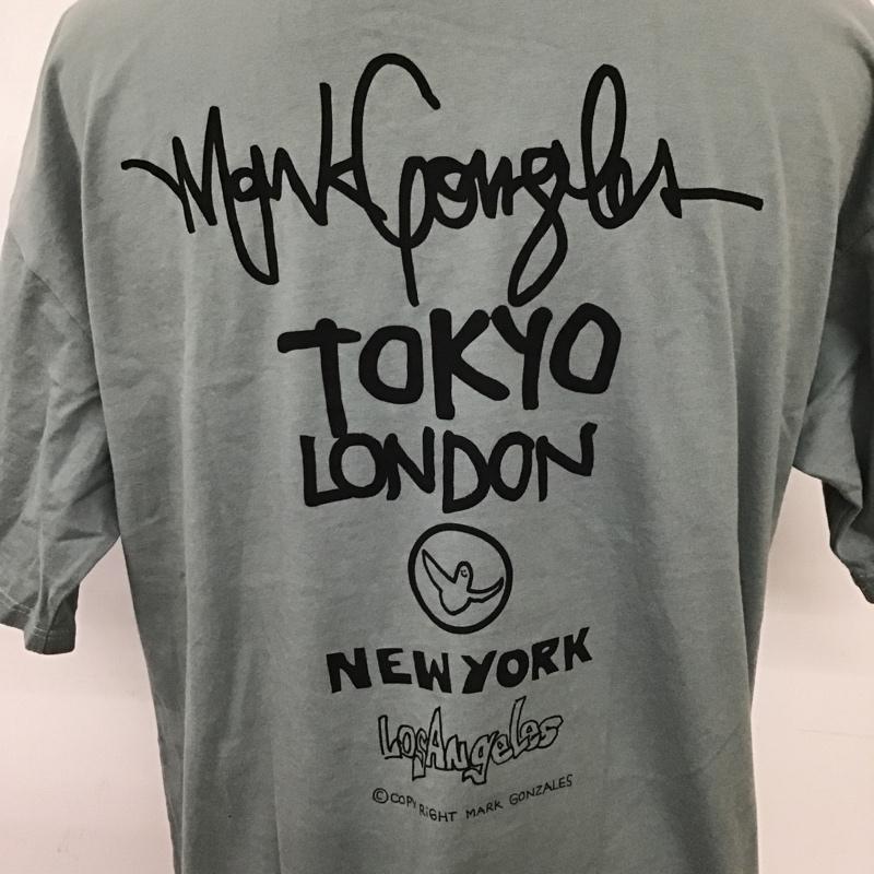 マーク・ゴンザレス Mark Gonzales Tシャツ 半袖 MGT-21036RB プリント 半袖 クルーネック Tシャツ 半袖カットソー M ロゴ、文字 灰 / グレー / メンズ USED 古着 中古 10098954