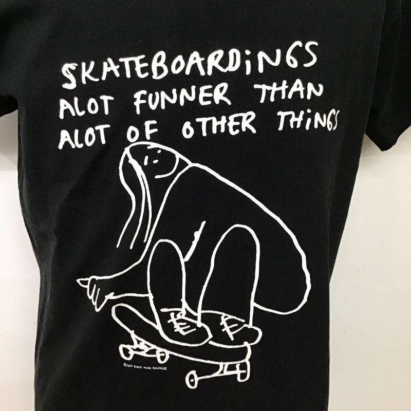 マーク・ゴンザレス Mark Gonzales Tシャツ 半袖 半袖カットソー プリントTシャツ クルーネックカットソー 2 プリント 黒 / ブラック / メンズ USED 古着 中古 10098958