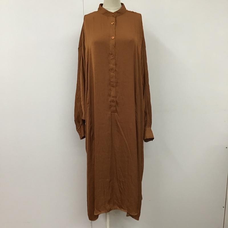 マウジー MOUSSY ワンピース ロングスカート 010DS330-0590 シャツワンピース 長袖ワンピース ノーカラーシャツ ロングワンピース FREE 無地 茶 / ブラウン / レディース USED 古着 中古 10098994