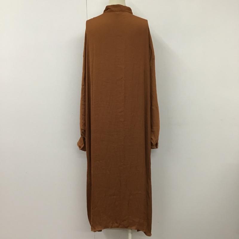 マウジー MOUSSY ワンピース ロングスカート 010DS330-0590 シャツワンピース 長袖ワンピース ノーカラーシャツ ロングワンピース FREE 無地 茶 / ブラウン / レディース USED 古着 中古 10098994