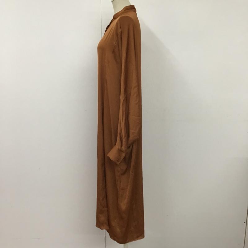 マウジー MOUSSY ワンピース ロングスカート 010DS330-0590 シャツワンピース 長袖ワンピース ノーカラーシャツ ロングワンピース FREE 無地 茶 / ブラウン / レディース USED 古着 中古 10098994