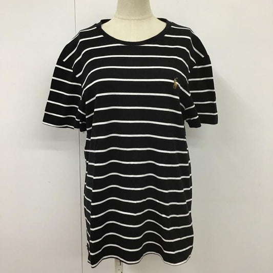 ポロラルフローレン POLO RALPH LAUREN Tシャツ 半袖 半袖カットソー ボーダーカットソー クルーネックカットソー プリントTシャツ M ボーダー柄 白 / ホワイト / X 黒 / ブラック /  レディース USED 古着 中古 10098999