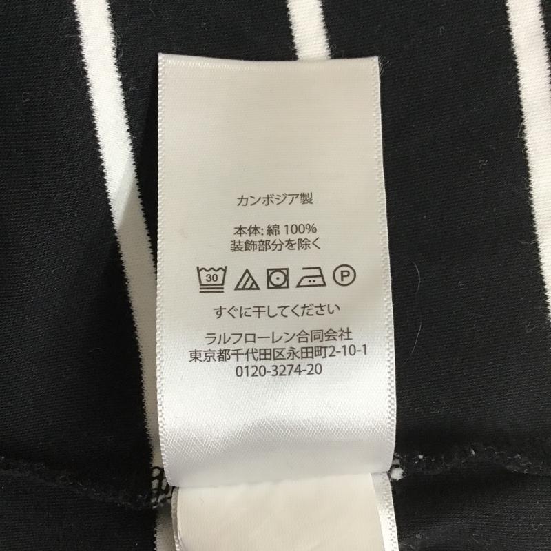ポロラルフローレン POLO RALPH LAUREN Tシャツ 半袖 半袖カットソー ボーダーカットソー クルーネックカットソー プリントTシャツ M ボーダー柄 白 / ホワイト / X 黒 / ブラック / レディース USED 古着 中古 10098999